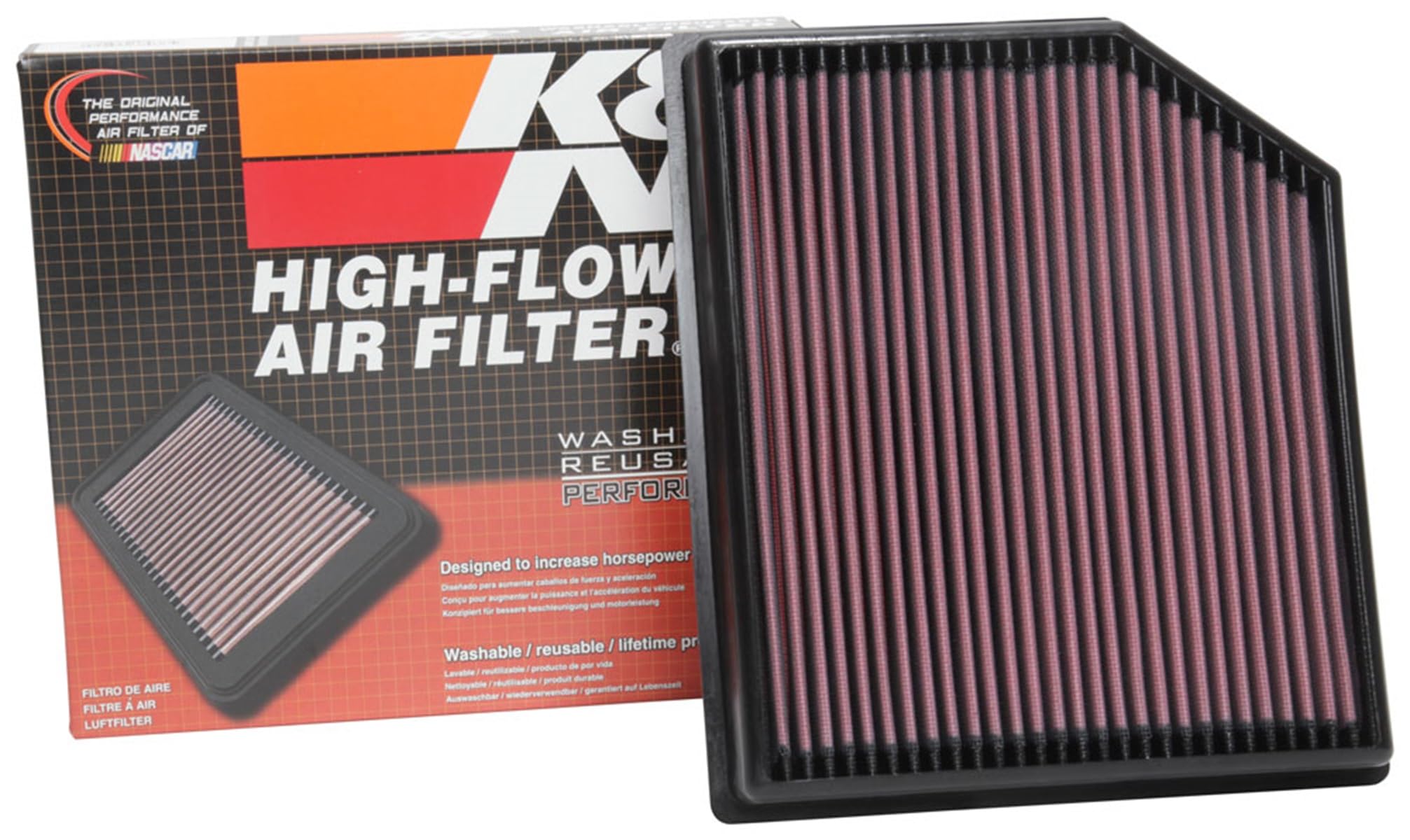 K&N Engine Air Filter: Washable, Increase Power & Towing, Premium, Replacement Air Filter: Compatible with 2018-2020 JEEP (Grand Cherokee, Grand Cherokee IV), 33-5077