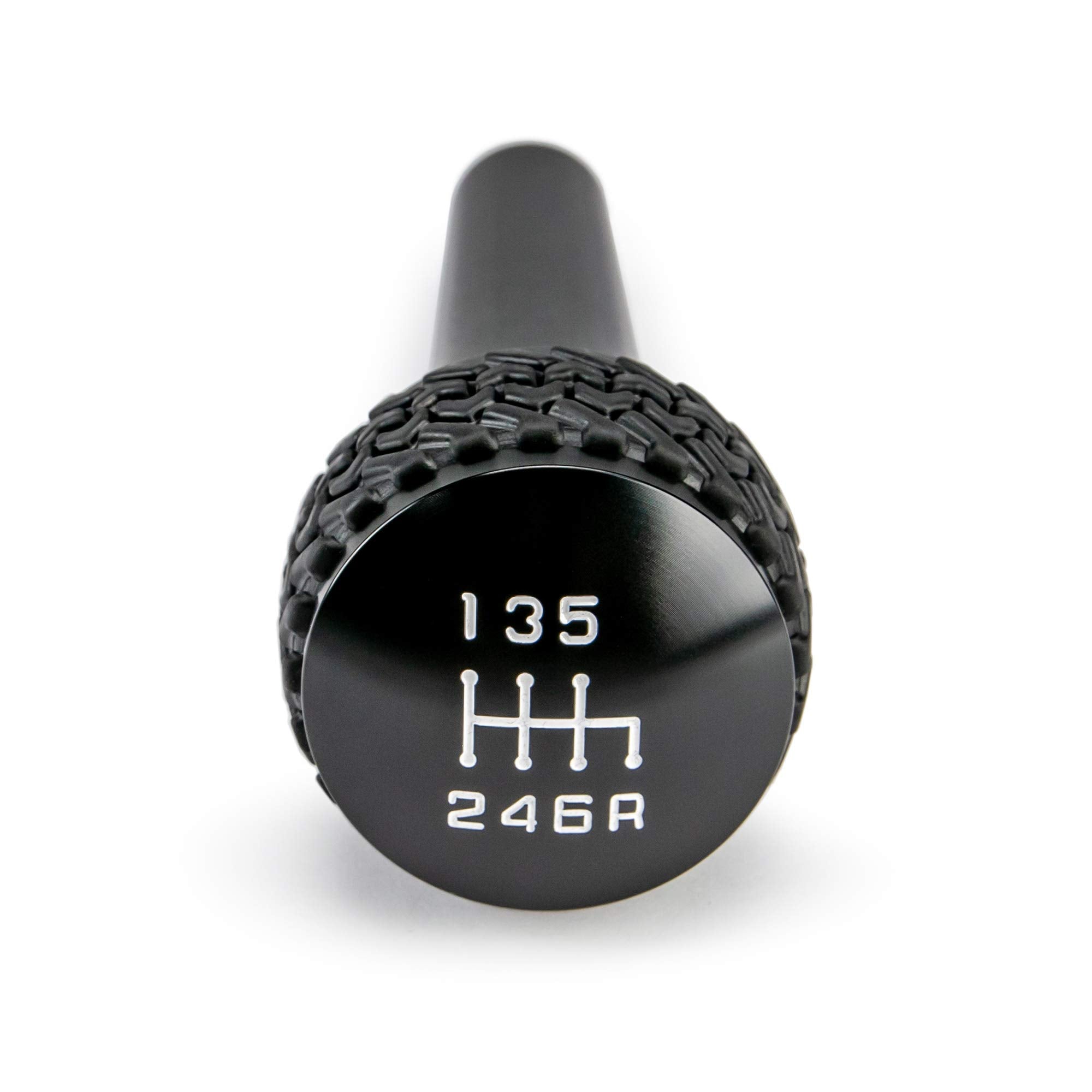 Manual Shift Knob DV8 Offroad for 2007-2010 Wrangler JK | 6-Speed Transmission | Billet Aluminum Construction | Rubber Tire Tread Grip