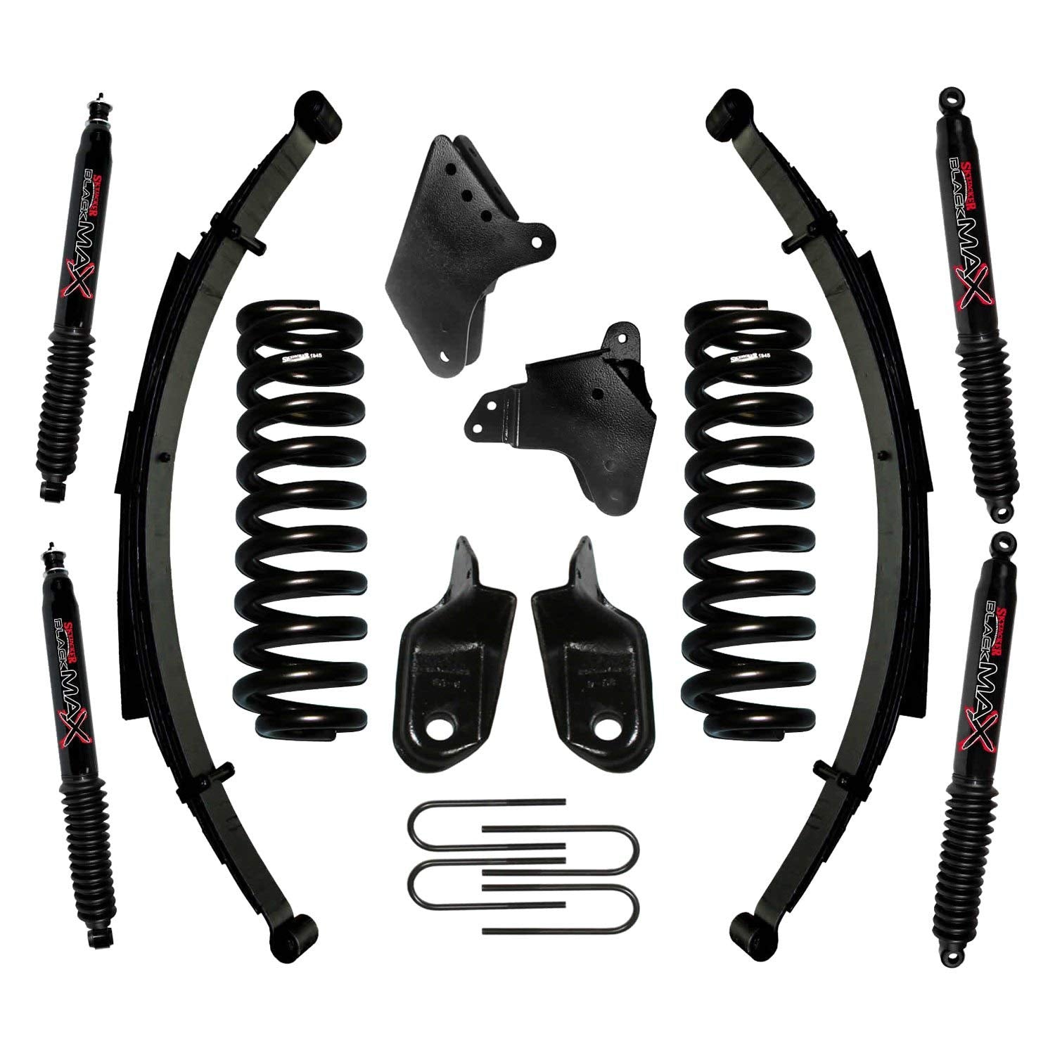 Skyjacker Suspension Lift Kit 186PKS-B w/Shock Black MAX Shocks 6 in. Lift Incl. Front/Rear Springs Brackets Rear U Bolt Kit