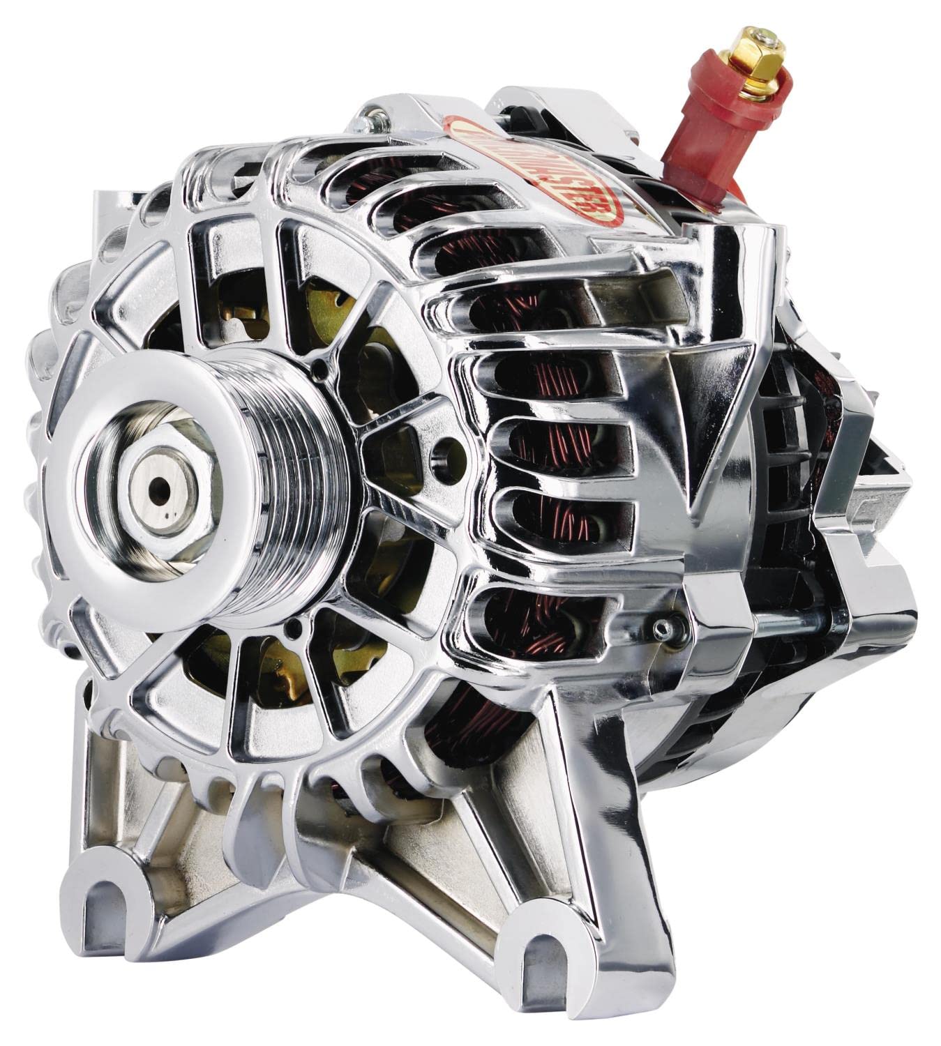 Alt Ford 6G Powermaster Polish 155A 6 grv Pulley Small Frame V MTG 4.6L SOHC Mustang I-D-A VR