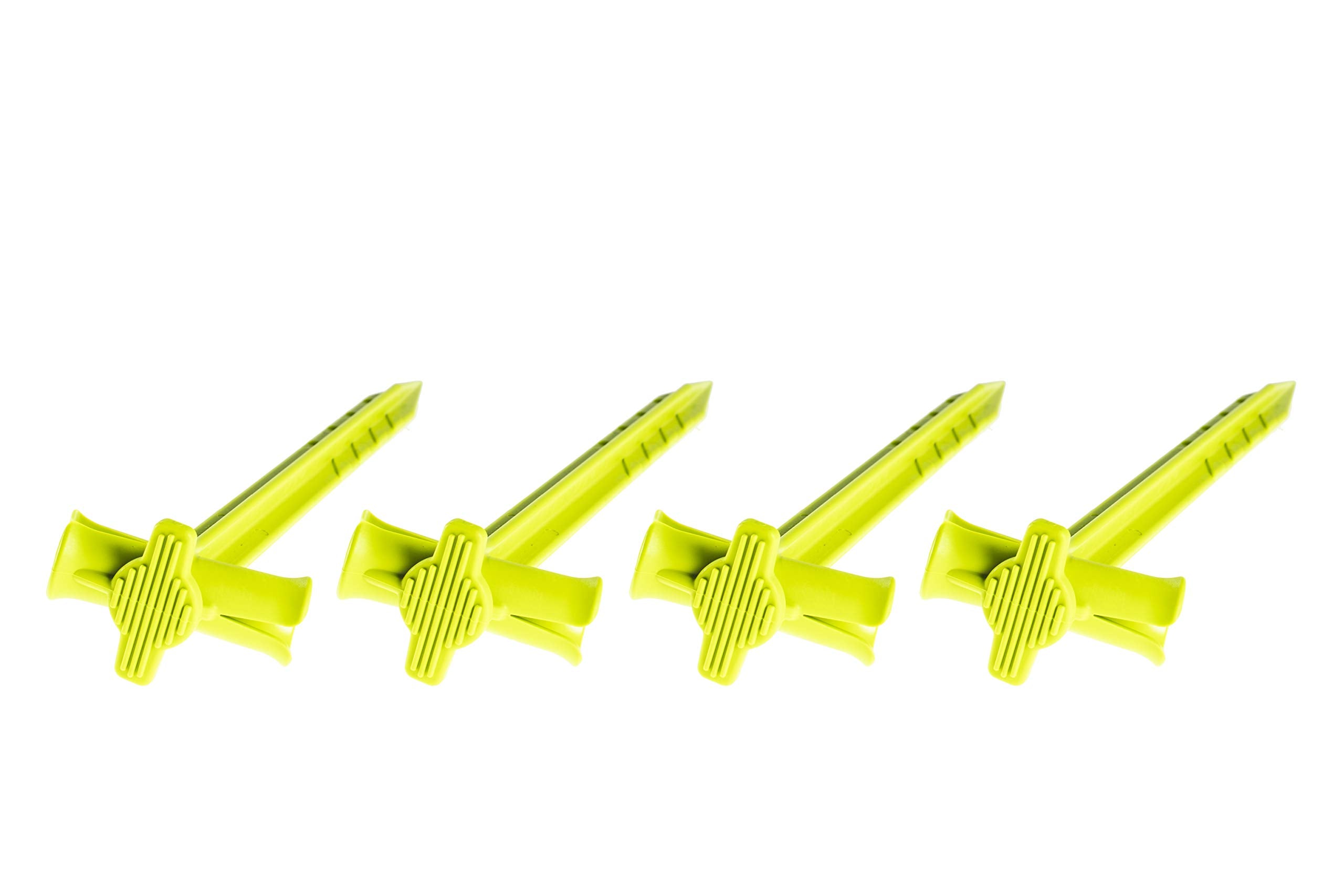18-inch SlotLock anchoring kit Spike with SlotLock Technology anchoring. The Perfect Stake for Landscaping, inflatables, Tents, Lawn, and Ground Blinds. 4-Pack.