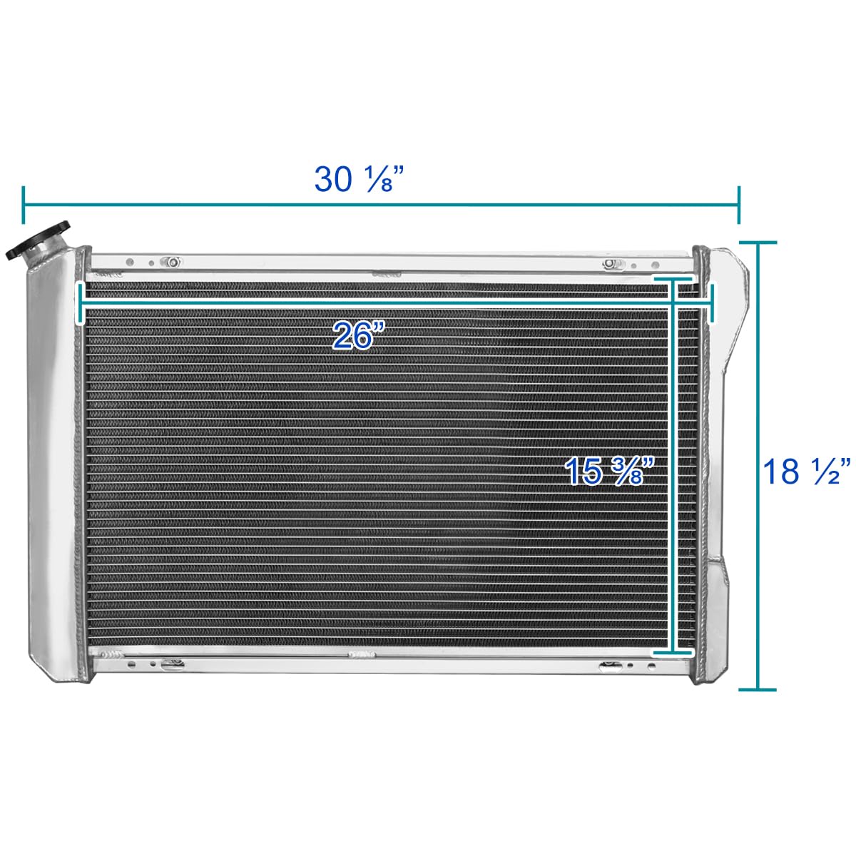 3 Row Radiator with Fan Shroud Spec-D Tuning Aluminum Compatible with 1982-1992 Chevrolet Camaro V8