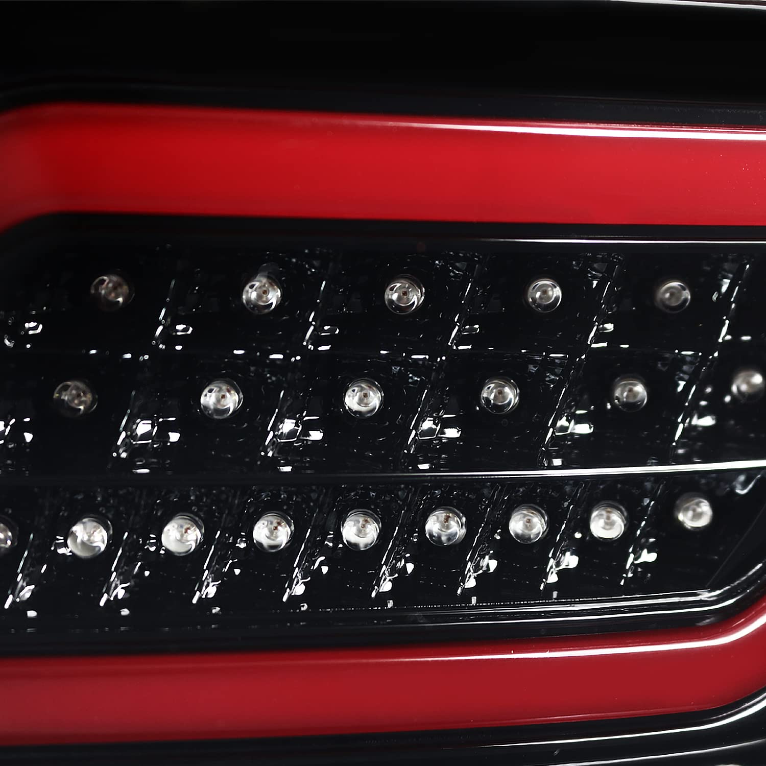 Jet Black Housing SPEC-D TUNING Red LED Bar Tail Lights Compatible with 2006-2011 Mercedes-Benz W164 ML-Class, Left + Right Pair Assembly