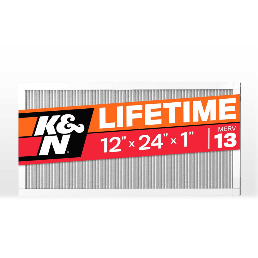 K&N HVAC Furnace Air Filter 12X24X1, Lasts a Lifetime, Washable, Merv 13, the Last Filter You Will Ever Buy, Breathe Safely at Home or in the Office, HVC-13-11224