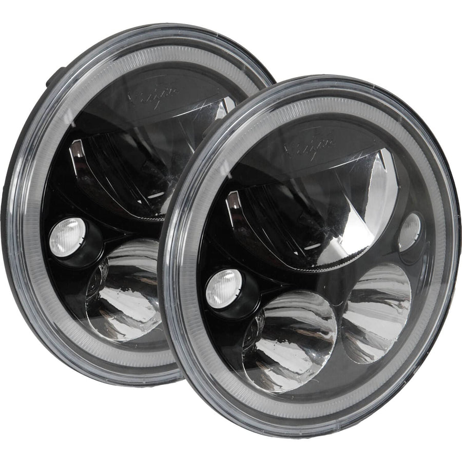 5.75" Round Vision X Lighting (XIL-575RDBKIT) LED Headlight w/Low-High-Halo, 2 Light Kit, Black Chrome Face