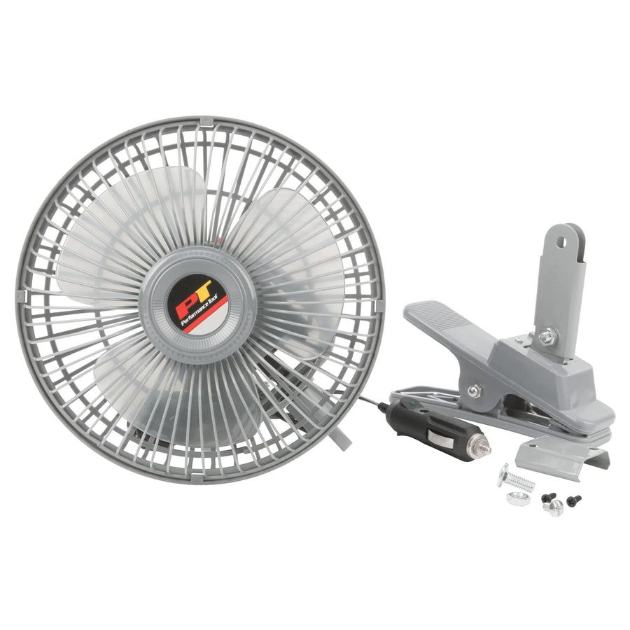 6-Inch Performance Tool W1658 Oscillating Fan (12v w/clamp) - Ideal for Cars, Trucks, RVs, Boats, and More to Keep You Cool and Comfortable On The Go