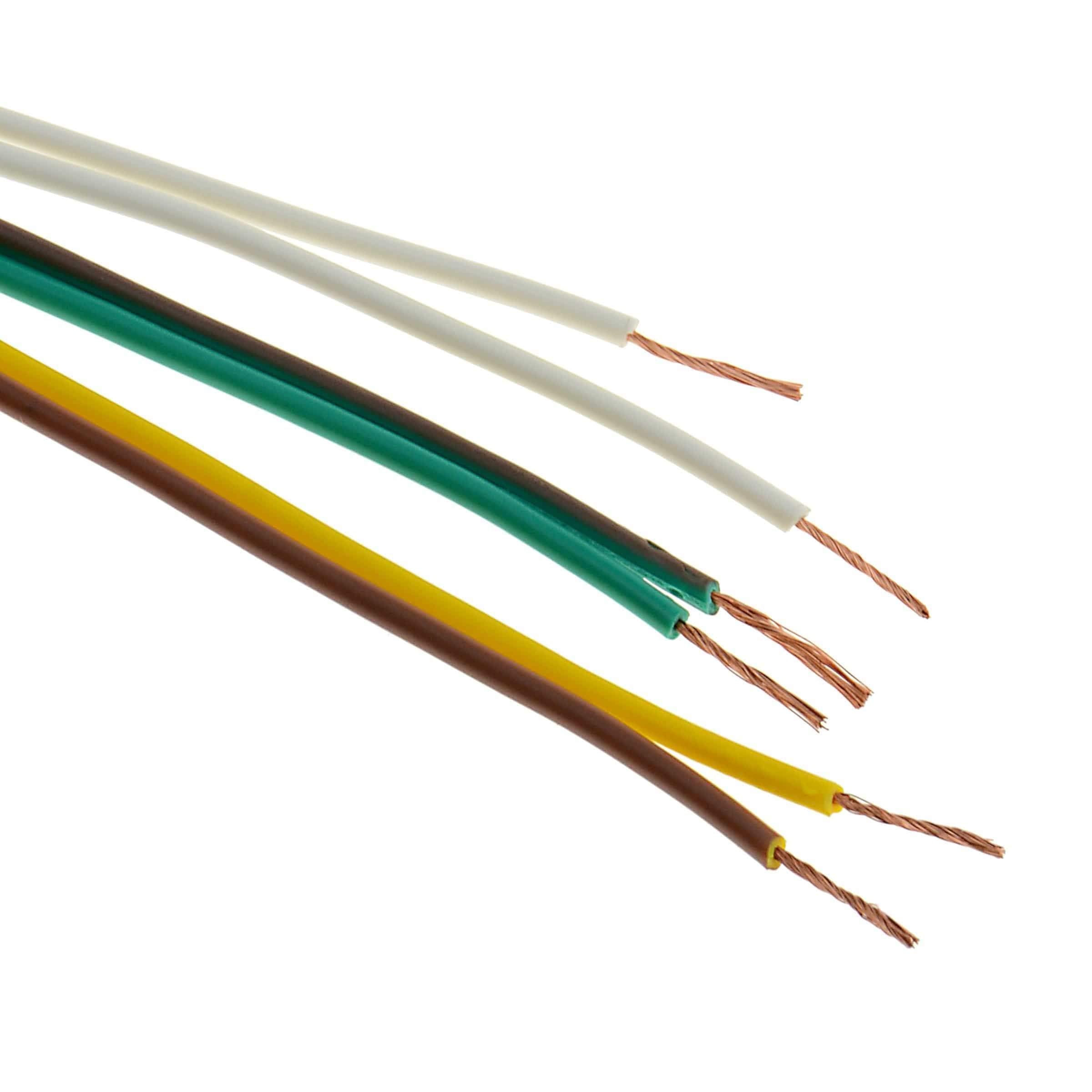 25 ft T-H Marine 4-Way Trailer Wiring Harness – 25' Wishbone Harness with Vehicle & Trailer Connectors, Color-Coded Wires & Clips for Boat Trailer Brake Turn Tail Lights