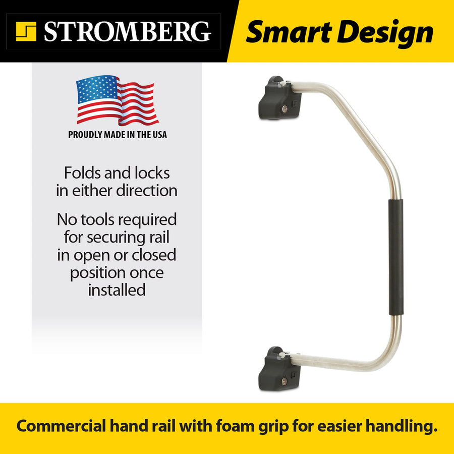 Stromberg Carlson AC-300L Locking Rail Commercial - Mobile Equipment Support - RV Camping Accessories and Travel Trailer Accessories for Step Ladder- 200 lbs Capacity - 15.5" Extension, 23.5" Height