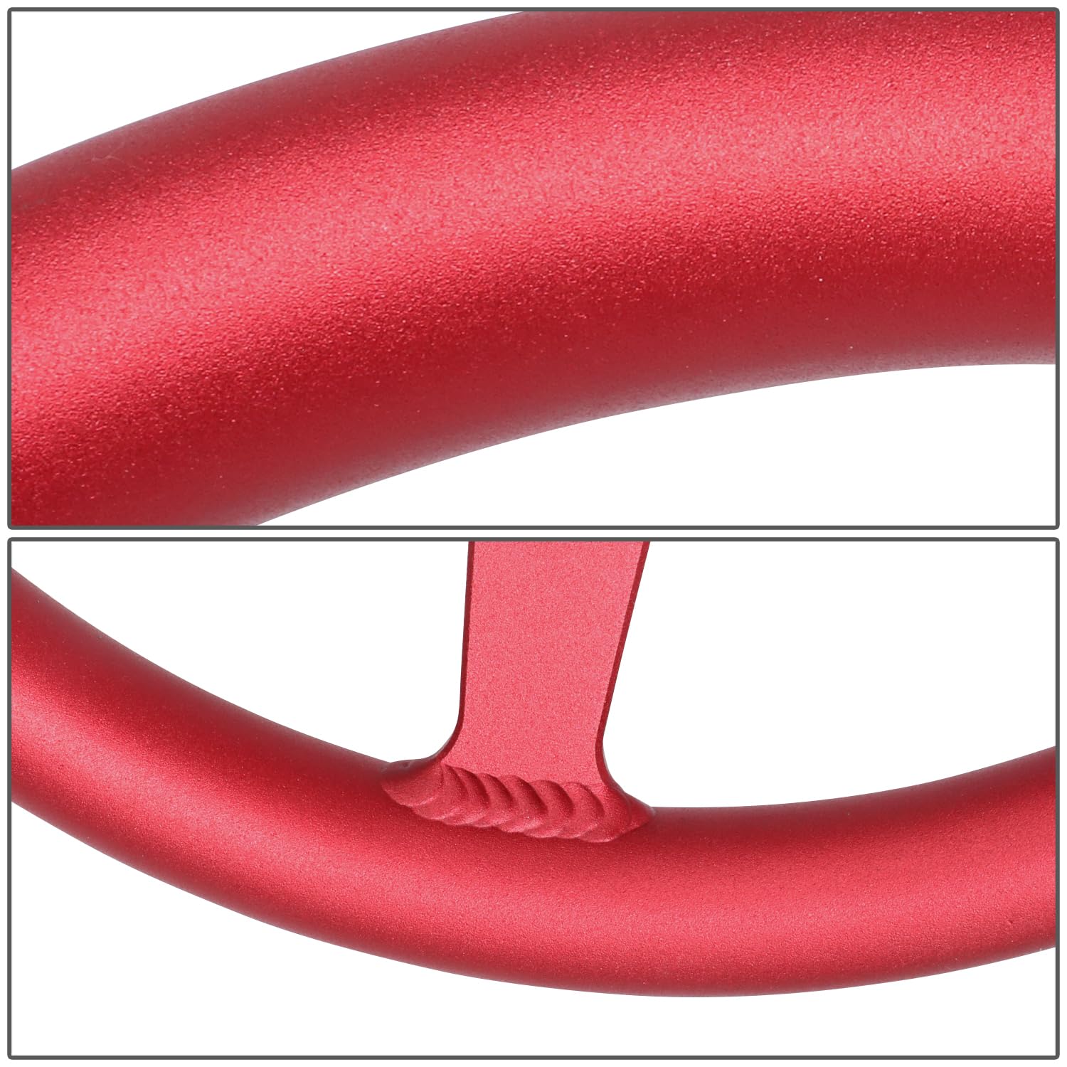 NRG Innovations All Aluminum Steering Wheel NRG-RST-071-RD 330mm - Heritage Solid Spoke- Ergonomic Grip- Anadized Red