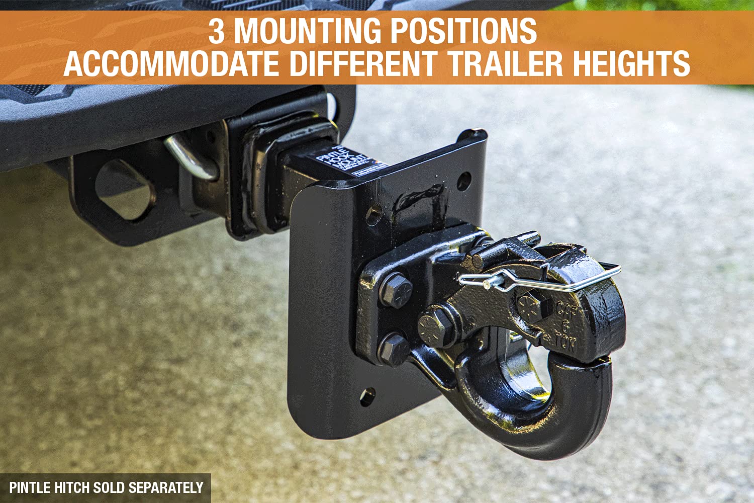PM90 Buyers Products Pintle Hook Mount – 3 Position Adjustable Trailer Hitch Receiver for 2 Inch Trucks, 17,000 lb MGTW – Heavy-Duty Tow Hitch, 3,400 MVL Rated, 9"