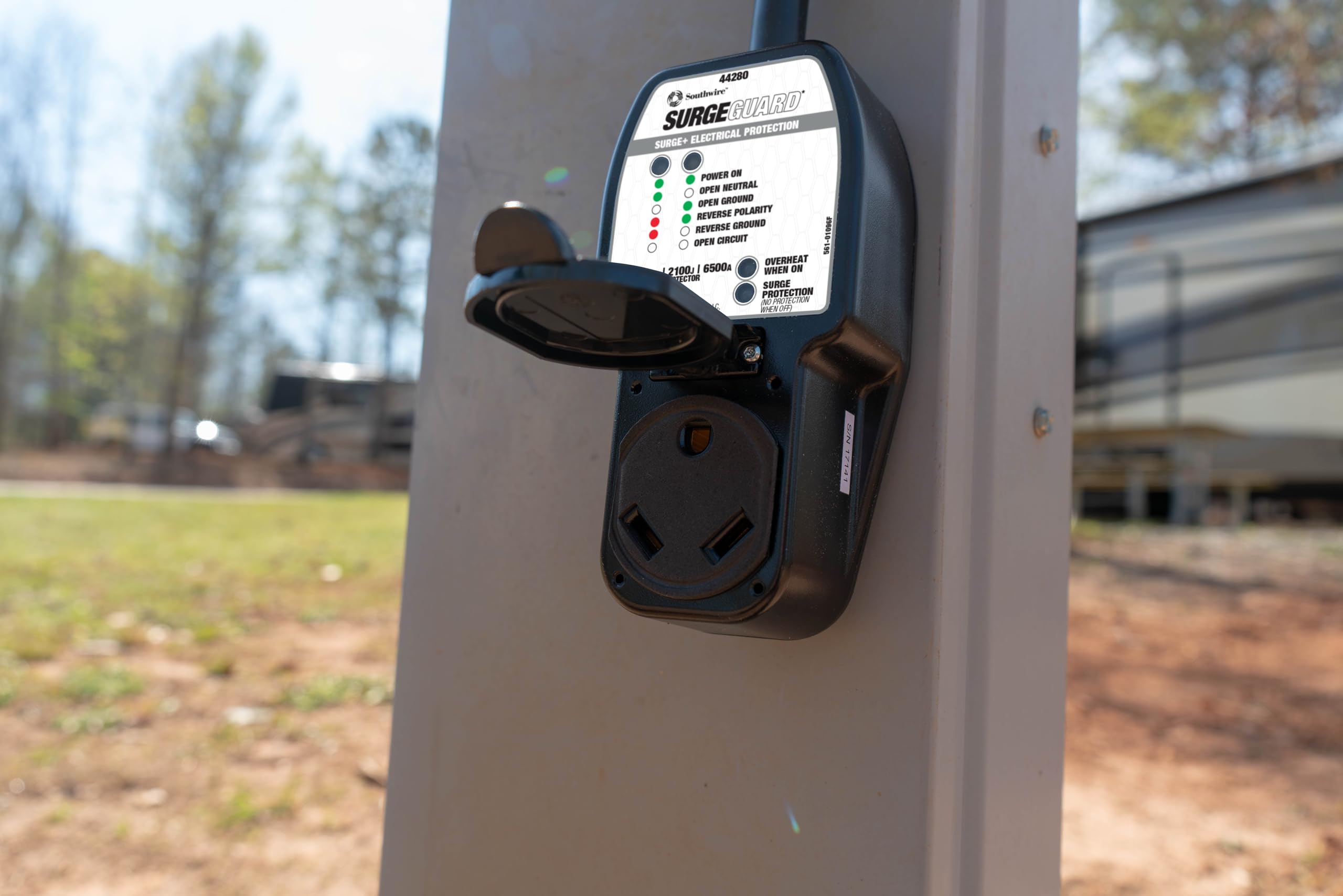 Surge Guard Southwire 30 Amp Portable RV Surge Protector with Enhanced Diagnostics, 2100 Joules, 44280
