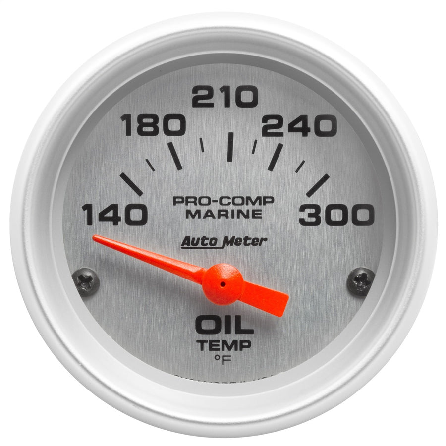 AutoMeter Oil Temp Gauge, 2 1/16", 140-300ºf, Electric, Marine Silver (200764-33)