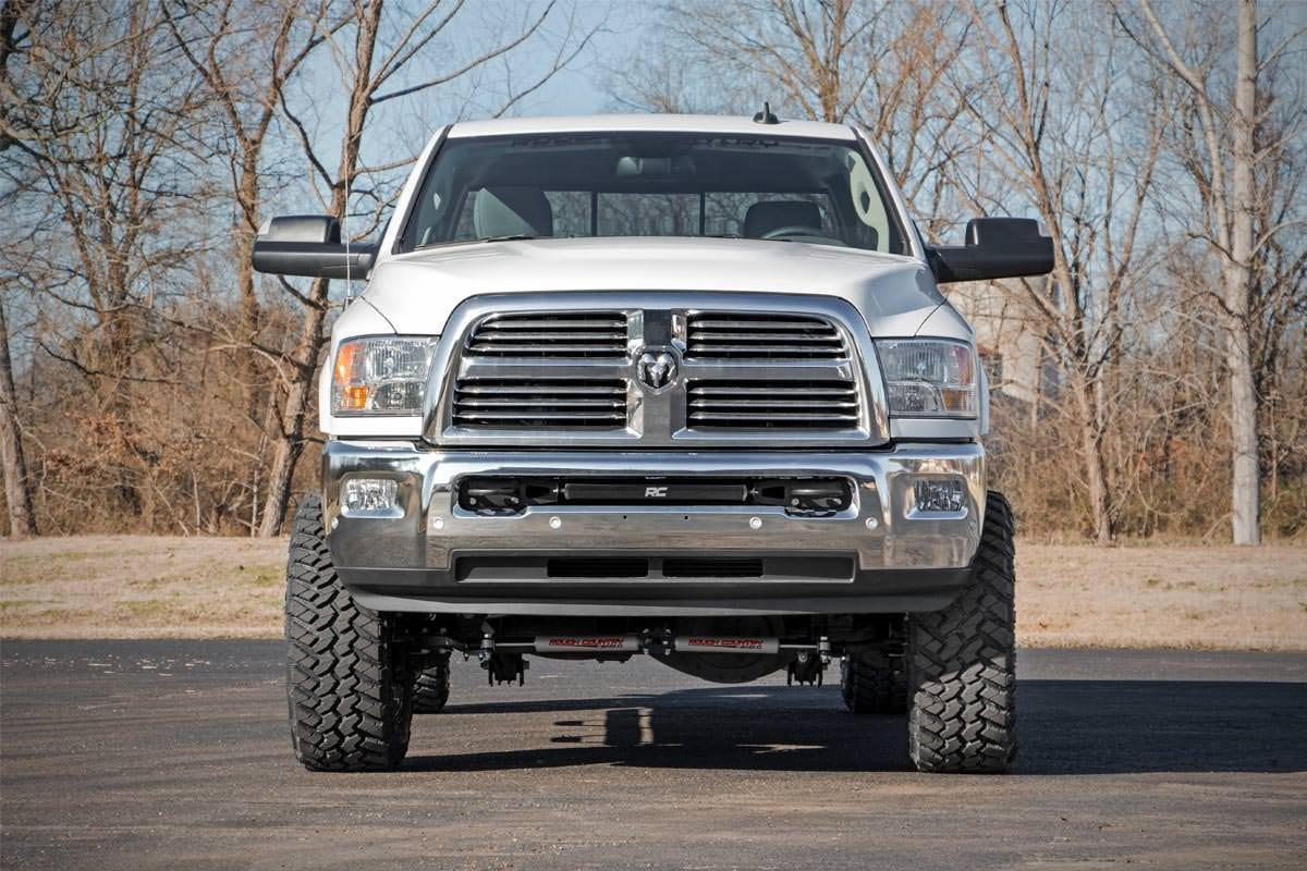 20" Rough Country DRL LED Light Bar Bumper Kit for Ram 2500/3500 (2003-2018) - White DRL