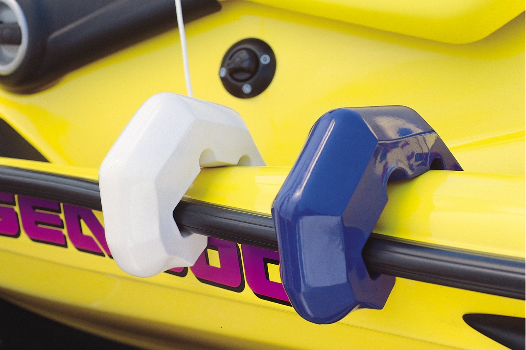 Taylor Made Buoy for Watercrafts Personal, Hook Under Quick Attachment, Flexible Shape, Inflation Valve, Suction Cup and Securing Line Included, for Use at Low Speed or Docking, White – 2020108226