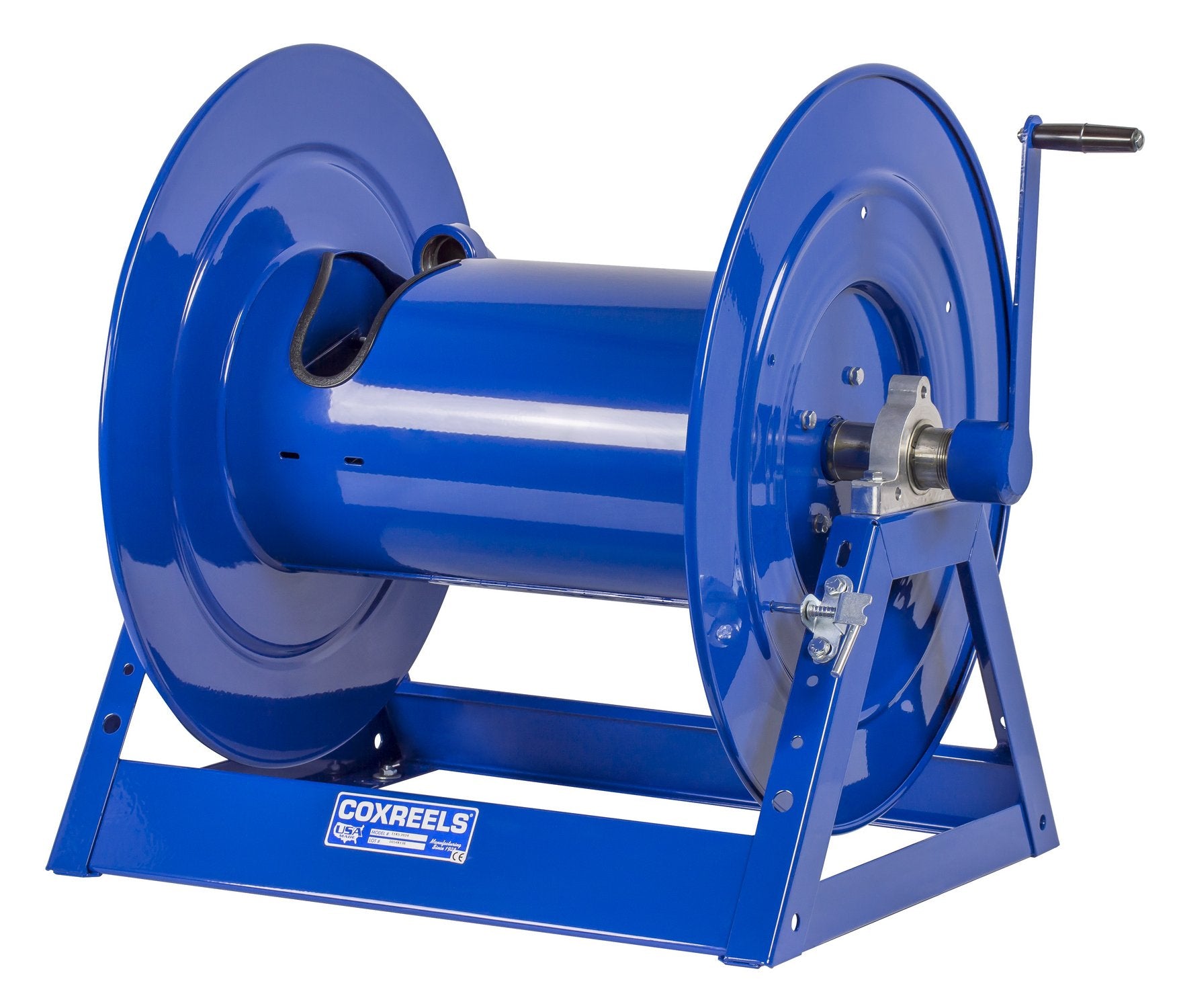 Coxreels Hose Reel Large Capacity/Volume - Model# 1185-1124, 1-1/2" Hose ID, Blue,50' Length