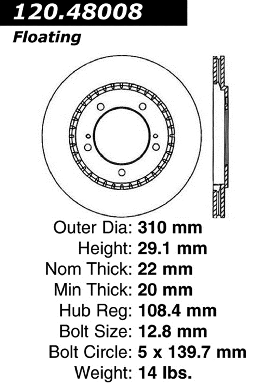 Sport Drilled/Slotted Brake Rotor StopTech 127.48008R (Front Right), 1 Pack