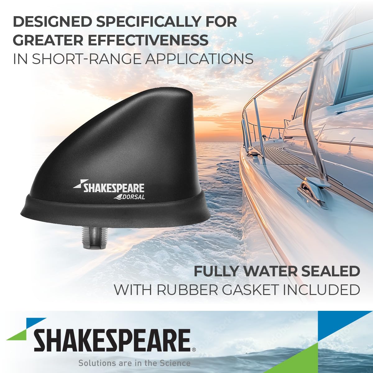 Low Profile Shakespeare Dorsal Antenna 26' Black RGB Cable w/PL-259