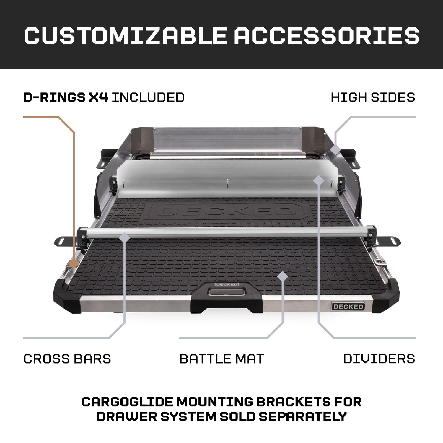 Truck Bed Slide CargoGlide – 1500 lb Capacity, 75% Extension – Heavy-Duty Pickup Cargo Slide for Easy Bed Access – Compatible with CargoGlide 1500/75% / 48" W / 63" L for Fullsize - Short