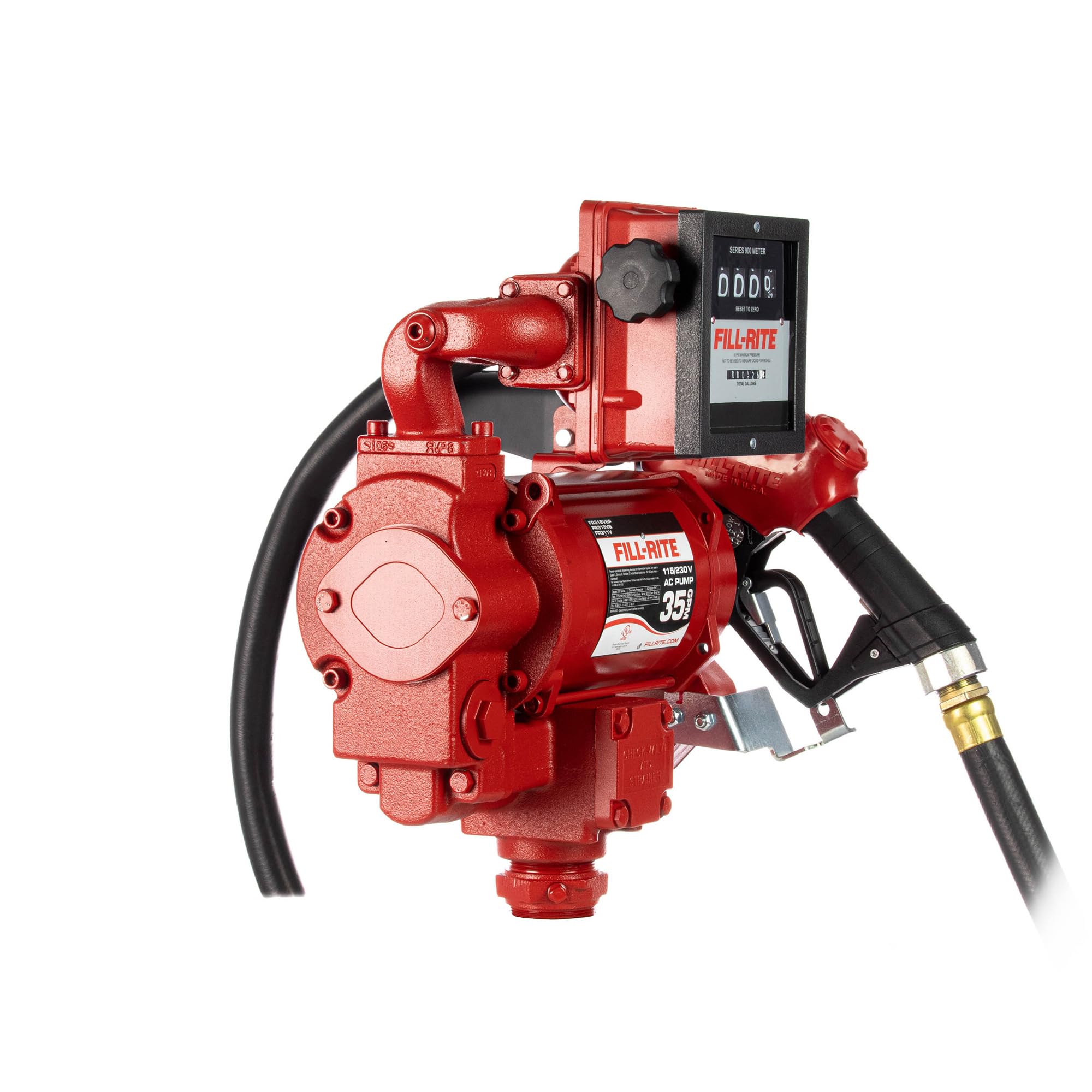 Fill-Rite 35 GPM FR311VB Fuel Transfer Pump with Mechanical Meter Package (Gallons) - Heavy-Duty Electric Pump with High Flow Rate and Durable Construction