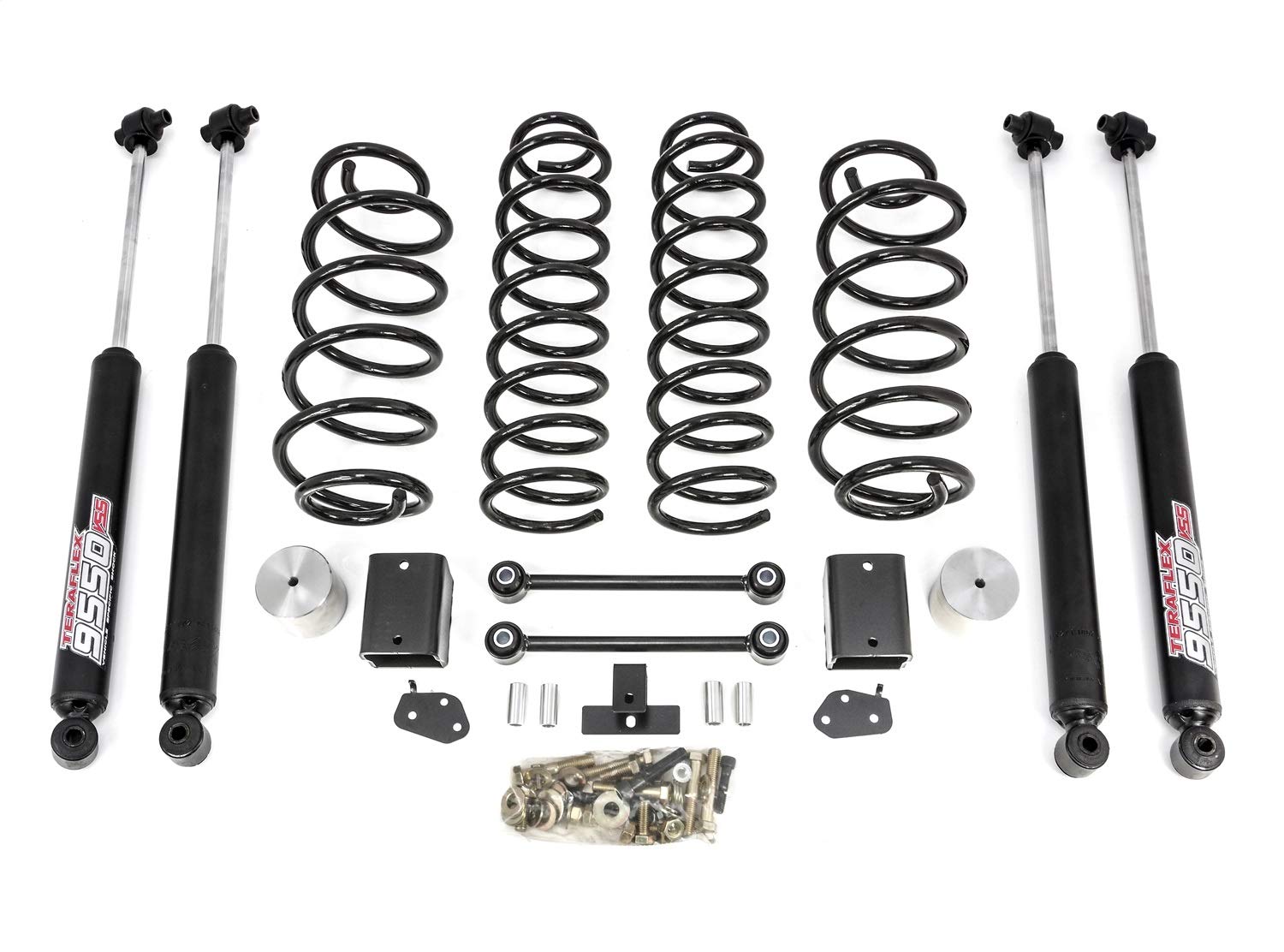 Coil Spring Lift Kit ReadyLift 69-6828 with Teraflex 9550 Shocks 2.5'' Rubicon, 3.5'' Sahara/Sport