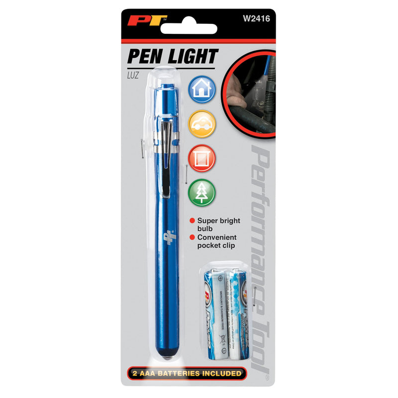 Pocket Penlight Performance Tool W2416 - Super Bright Bulb, Convenient Pocket Clip, Includes 2 'AAA' Batteries