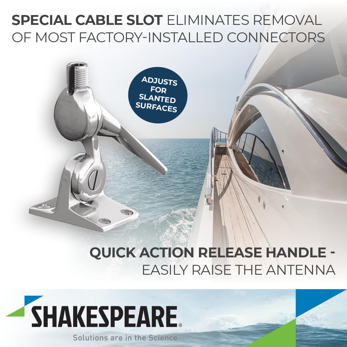 4-Way Ratchet Mount Shakespeare 5187 Stainless Steel Silver ,One Size