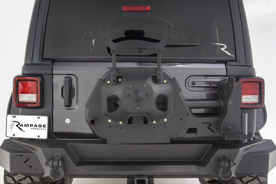 TrailGuard RAMPAGE PRODUCTS Rear Tire Carrier for Jeep Wrangler JL | Black, Steel | 9950917 | Fits 2018-2025 Jeep Wrangler JL