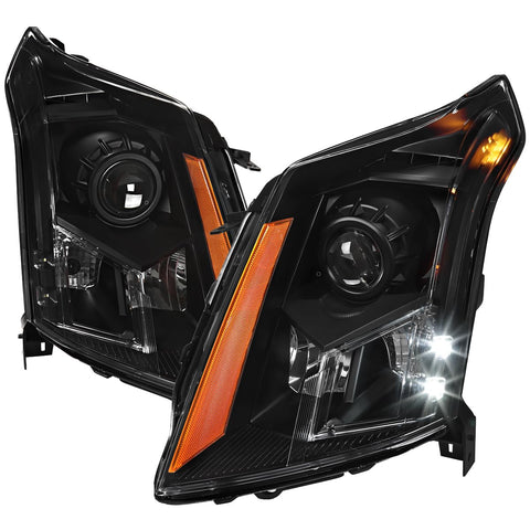 Black Projector Headlights SPEC-D TUNING Compatible with 2010-2016 Cadillac SRX, Left + Right Head Lamps Assembly