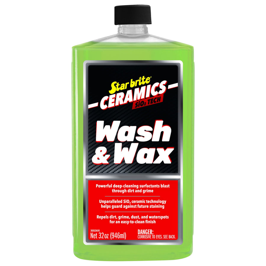 Ceramic Wash & Wax STAR BRITE - Watermelon Scent - Ultimate Protection and Shine, SiO2-Infused, Repels Dirt, Grime, UV Damage - 32 oz (203532)