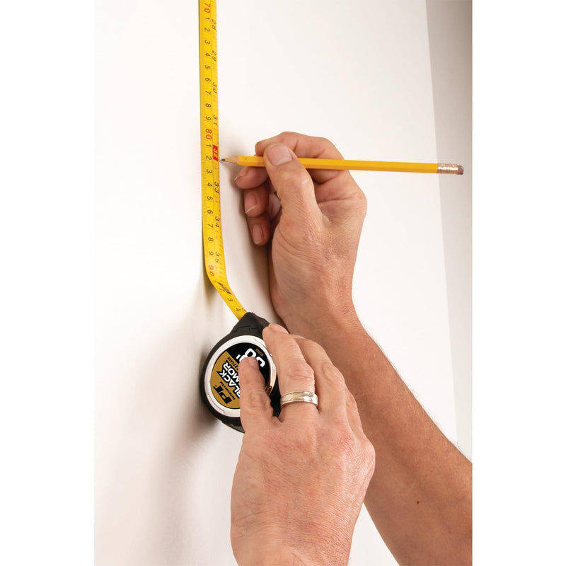 Rubber Coated Performance Tool W5055 Tape Measure - High Accuracy, Extra-Wide Thumb Release, and Dual-Sided End Hook for Easy Measurements