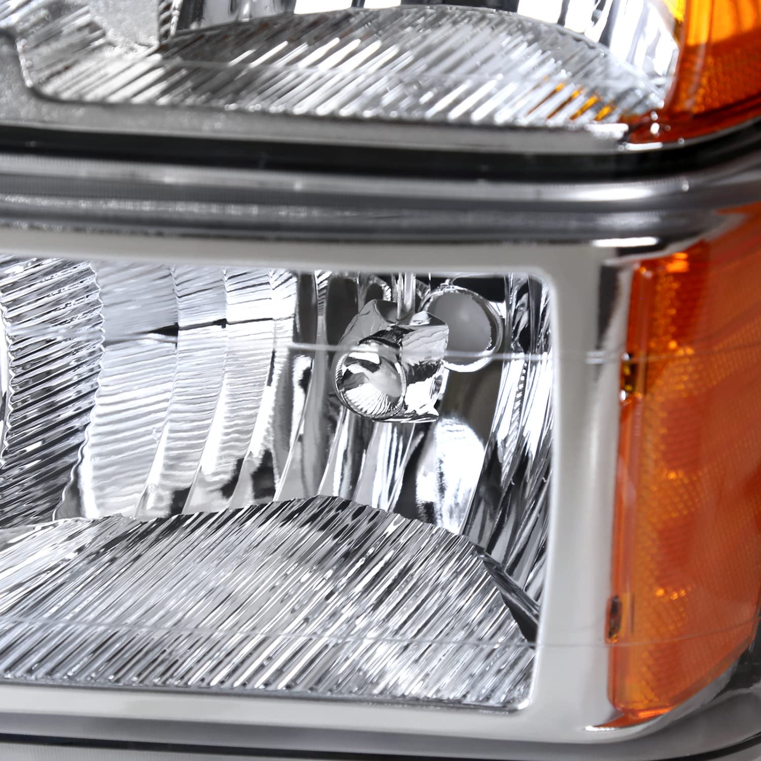 Chrome Housing Clear Lens Headlights + Bumper Lights SPEC-D TUNING Compatible with 2004-2012 Chevy Colorado, GMC Canyon, L+R Pair Head Light Lamp Assembly
