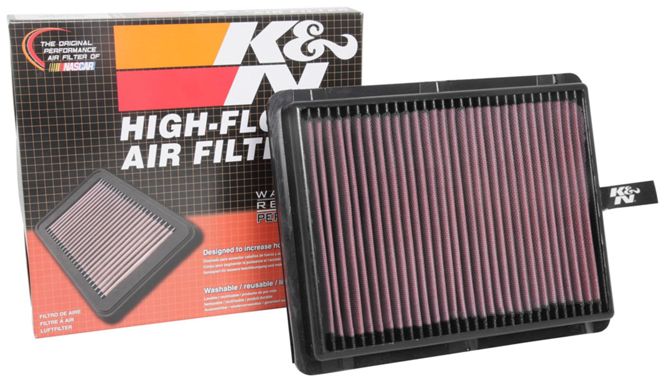 K&N Engine Air Filter: Replacement Car Air Filter, Reusable, Clean Every 75,000 Miles, Washable, Premium: Compatible with 2015-2019 Hyundai/Kia (Sonata, Optima), 33-5057