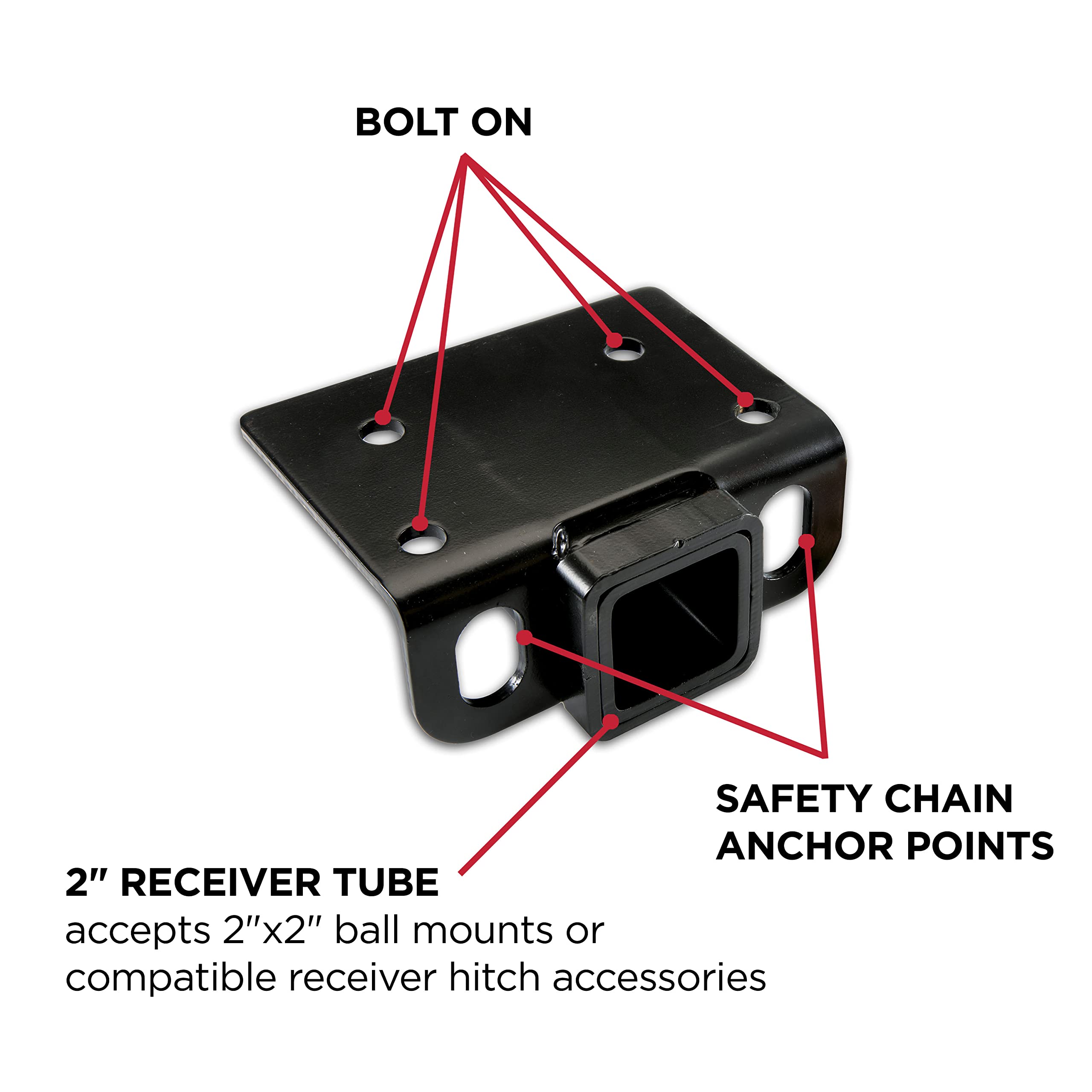 Class II TOWSMART, 2 in. Steel Step Bumper Receiver Hitch, 3,500 lb. Capacity