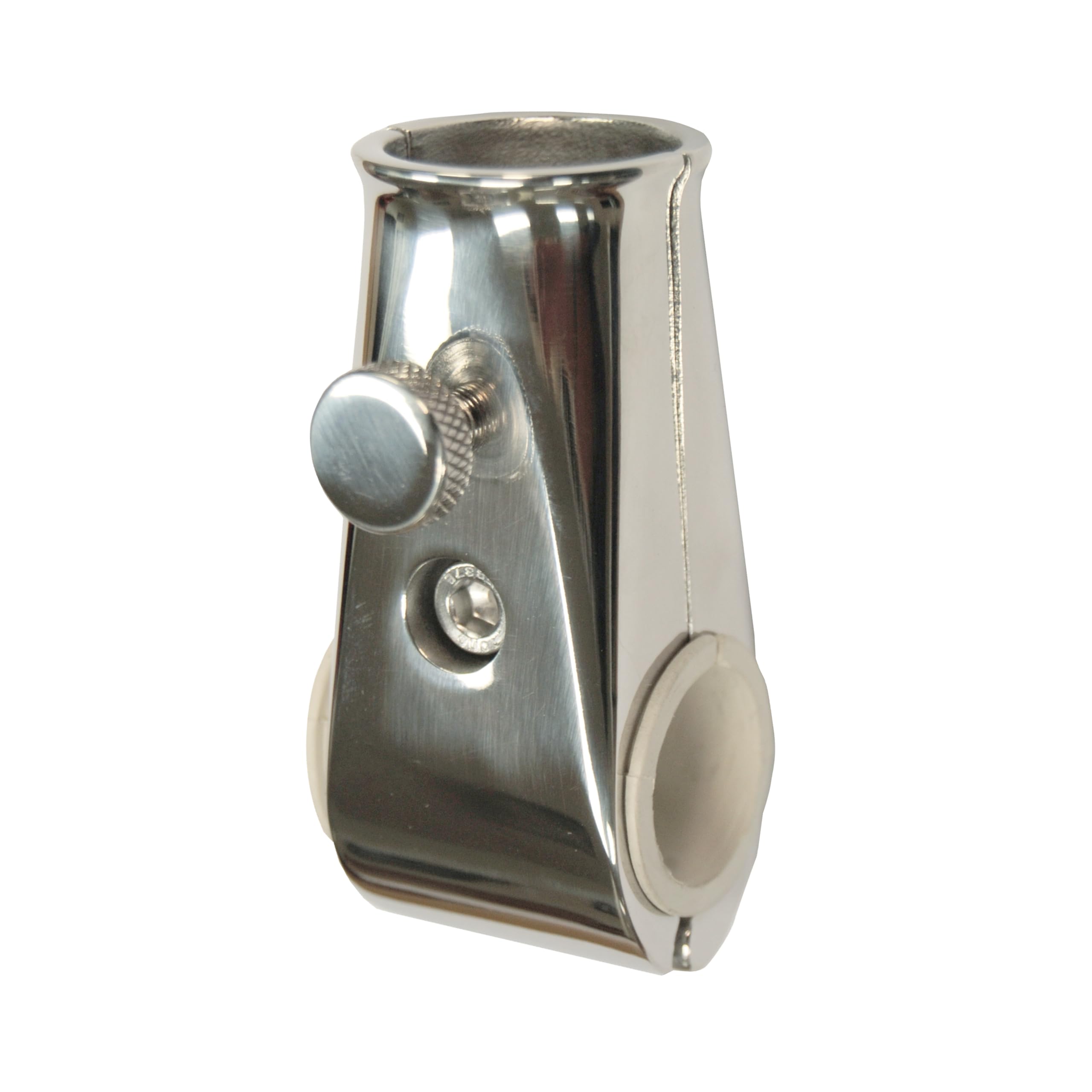 Taylor Made Flag Pole Socket for Rail Mount 7/8" to 1" Rails with 1" Flag Staff — Perpendicular Mount with Adjustable Angle - Secure Fit - Made in the USA from T304 Stainless-Steel — 2020109091