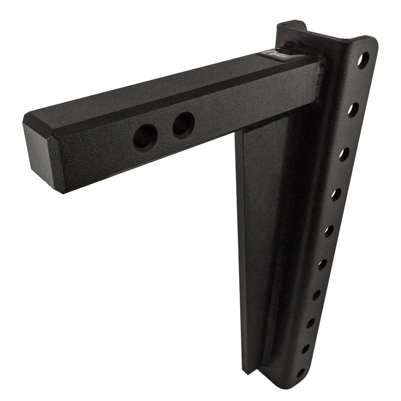 2.0" BulletProof Hitches Adjustable Heavy Duty (22,000lb Rating) 14" Drop/Rise Trailer Hitch with 2" and 2 5/16" Dual Ball (Black Textured Powder Coat, Solid Steel)