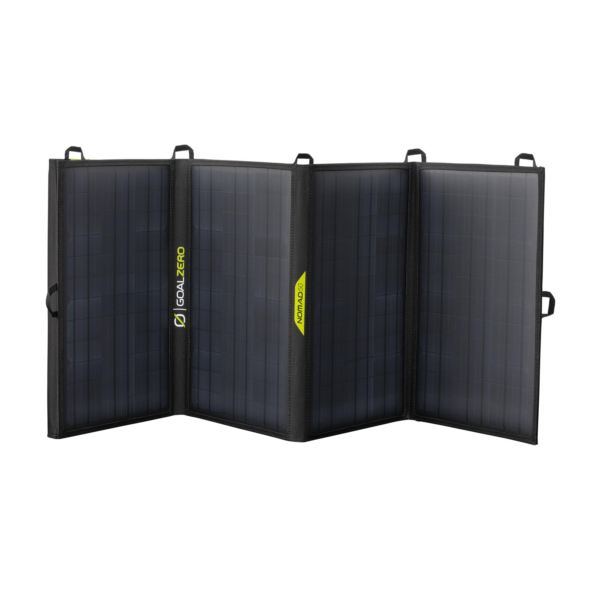 Goal Zero 50 Nomad, Foldable Monocrystalline 50 Watt Solar Panel with 8mm + USB Port, Portable Charger for Yeti Power Generator and Banks. Lightweight 18-22V 50W