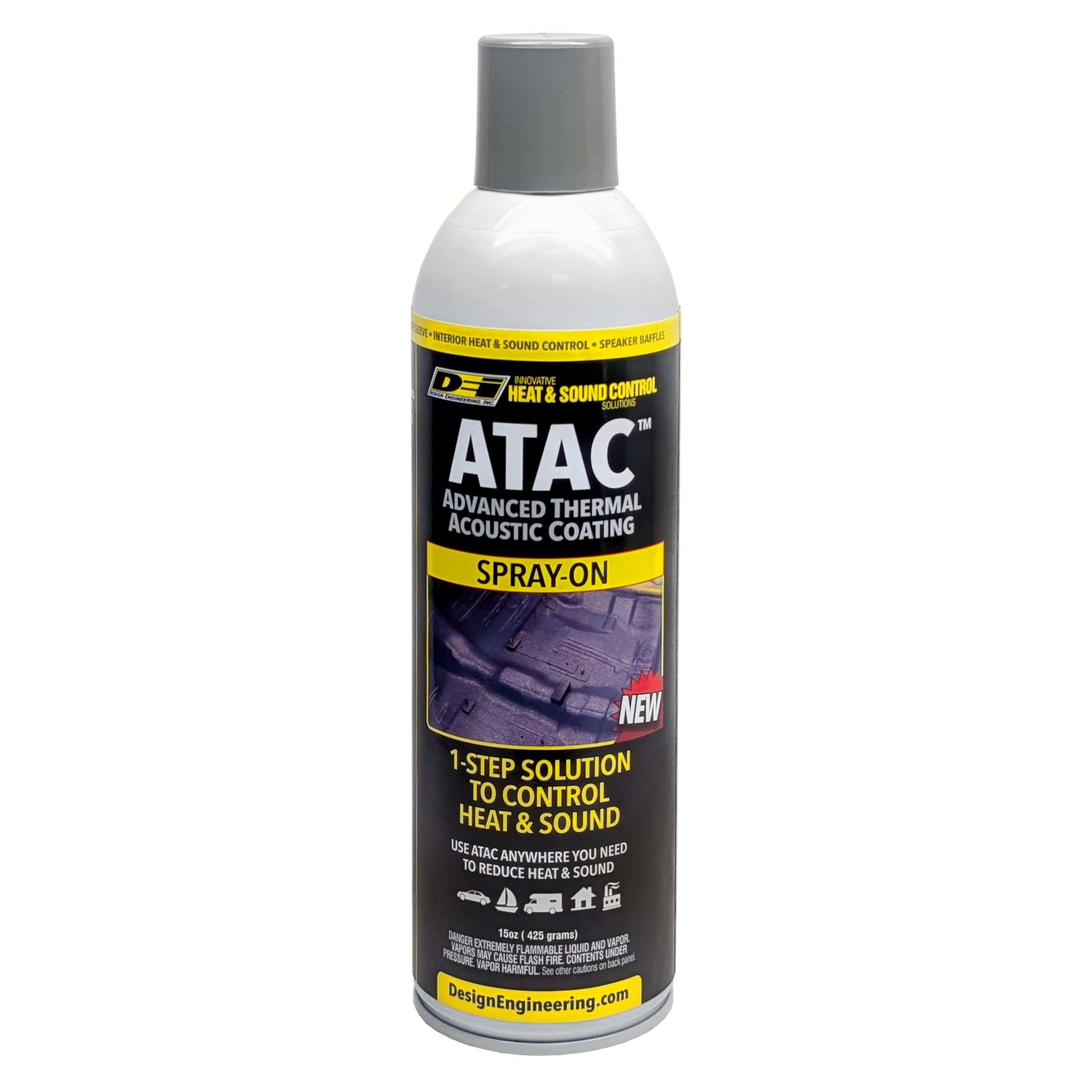 Advanced Thermal Acoustic Coating Design Engineering ATAC | 15 oz Spray-On Ceramic Thermal & Acoustic Barrier Spray | Heat Insulation, Noise & Vibration Dampening, Easy Application