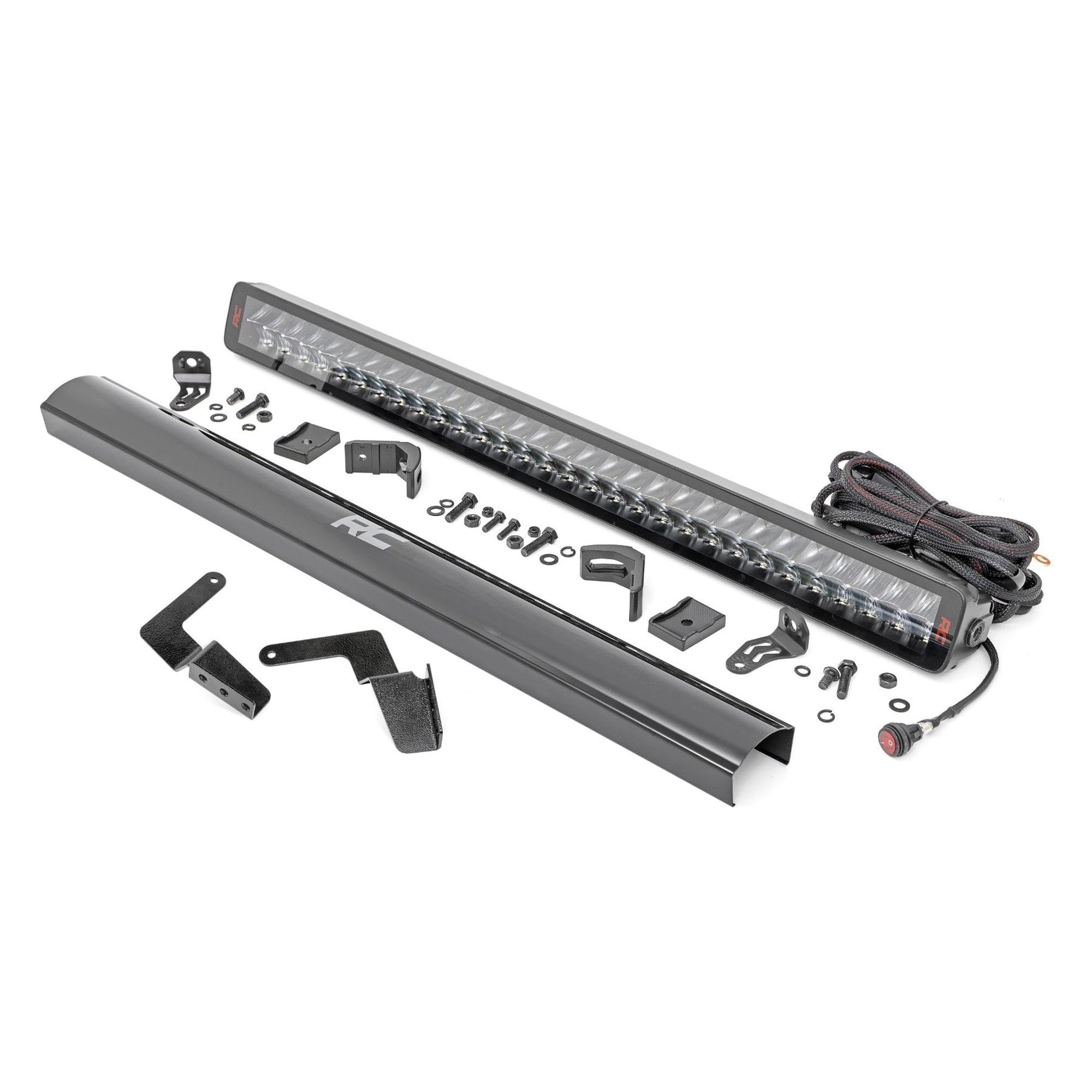 30" Rough Country LED Light Bar Kit for Toyota FJ Cruiser (2007-2014) - Bumper Mount, 165W Spectrum Series, 14,850 Lumens, Combo Spot & Flood Beam