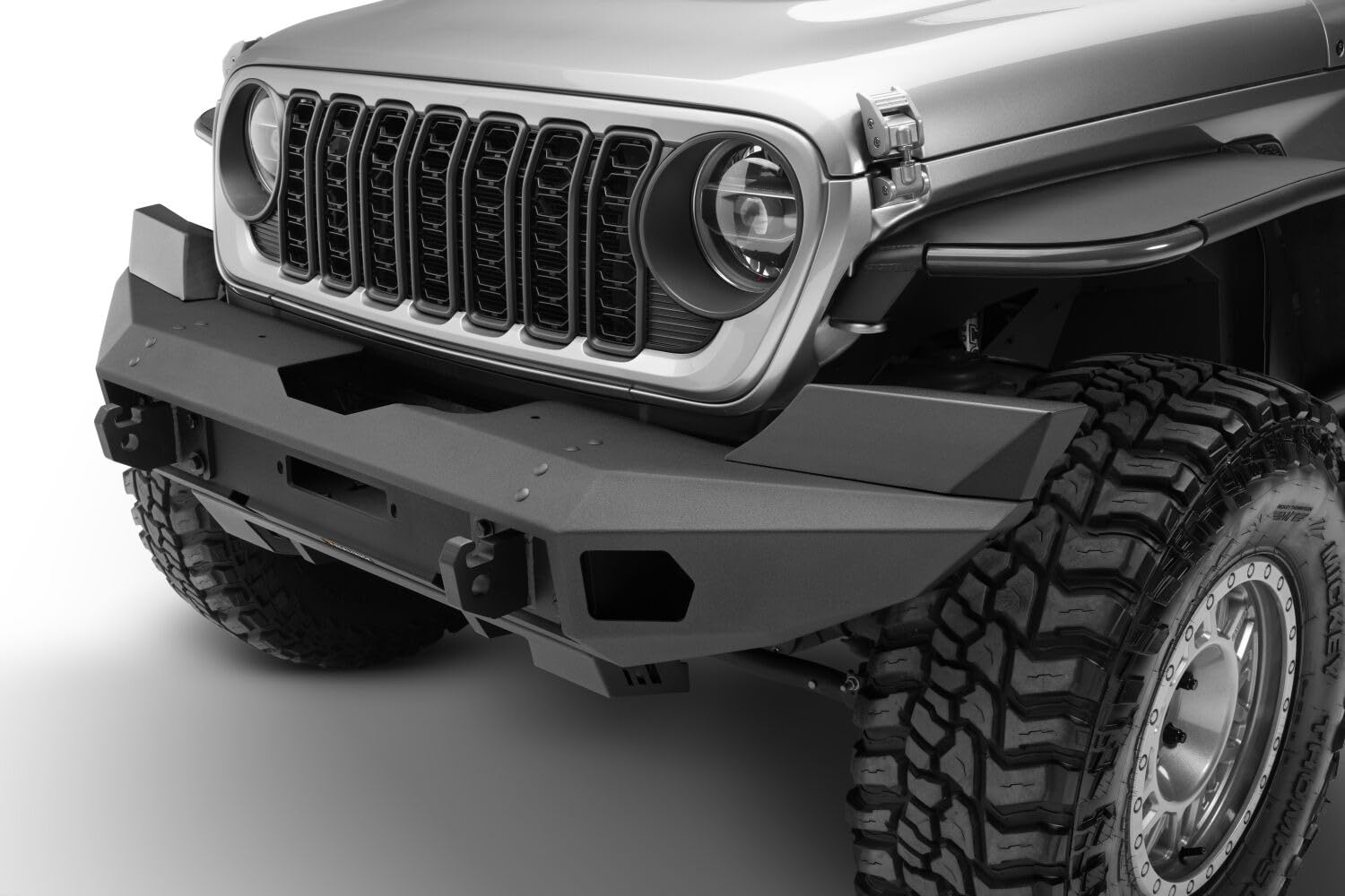 Trailine RealTruck Full Width Front Bumper | Winch Ready, Steel, Textured Black | 230216T | Fits 2018-2025 Jeep Wrangler JL/JLU; 2020-2025 Jeep Gladiator JT