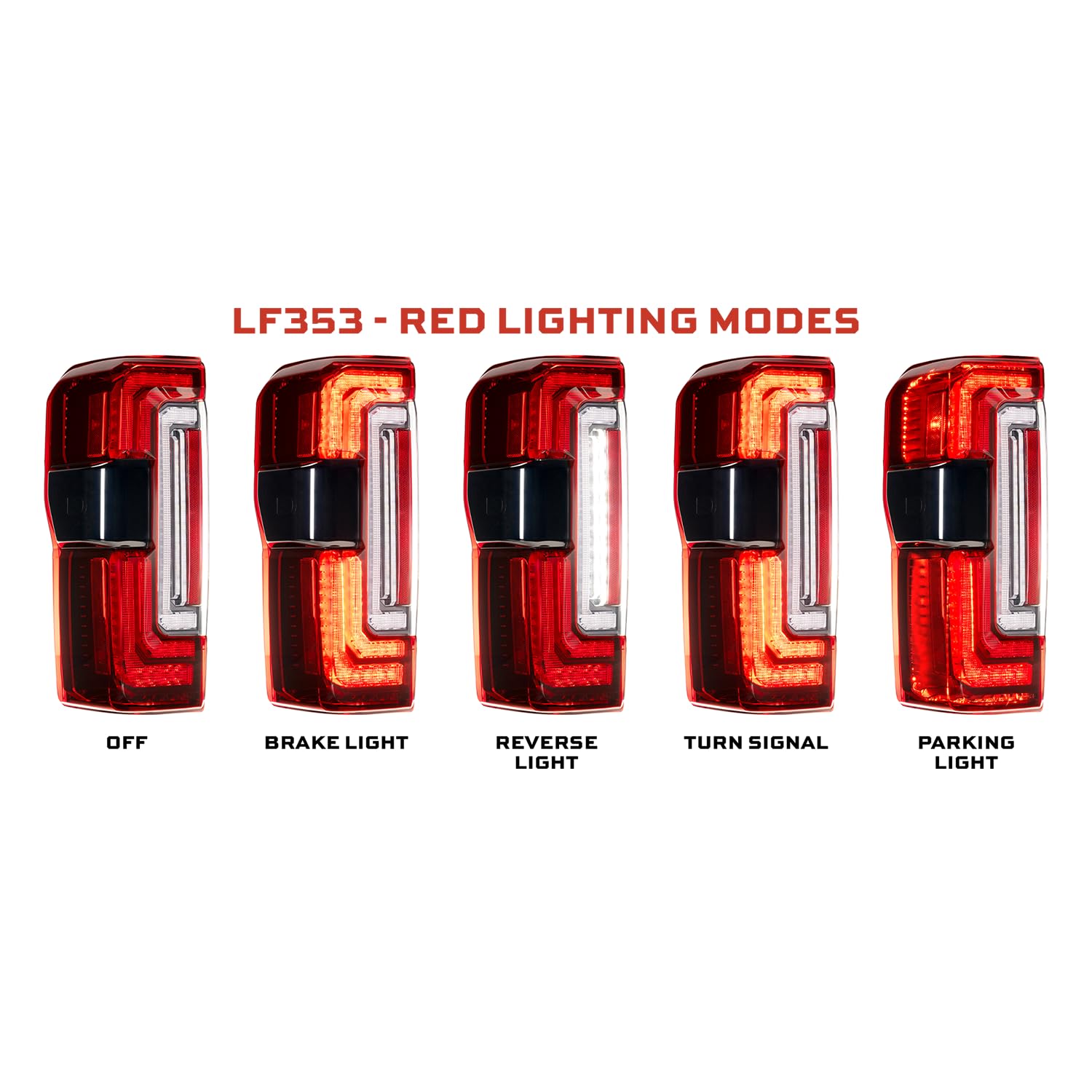 Morimoto Red XB LED Taillights for 2023-2026 Ford Super Duty (LF353)