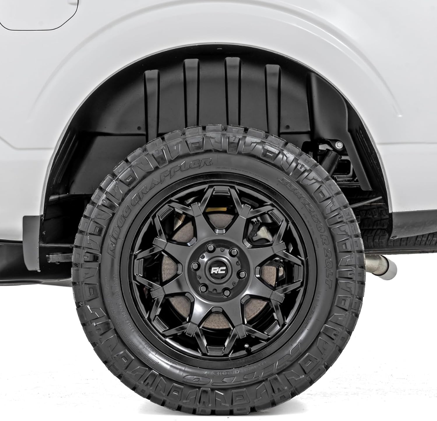 20x10 Rough Country Series 80 Wheel - 5x5.0" Bolt Pattern, 19mm Offset, One-Piece Aluminum, Semi-Gloss Black Off-Road Rim for Jeeps, Trucks, SUV