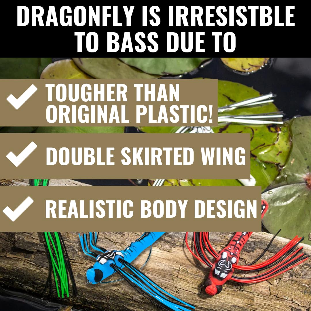 Top Water LUNKERHUNT Fishing Lures | Baits for Bass Fishing | Realistic Fishing Bait with Resistent Skirts | Weedless bass Fishing Lures for Freshwater and Saltwater | Easy to Use. (Bug Combo)