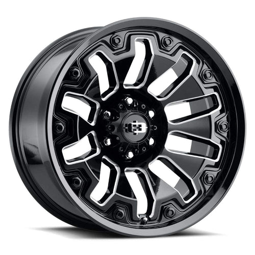 18x9 Vision Armor 362 Black/Milled Wheel Rim 18" Inch +12mm 5x4.5"