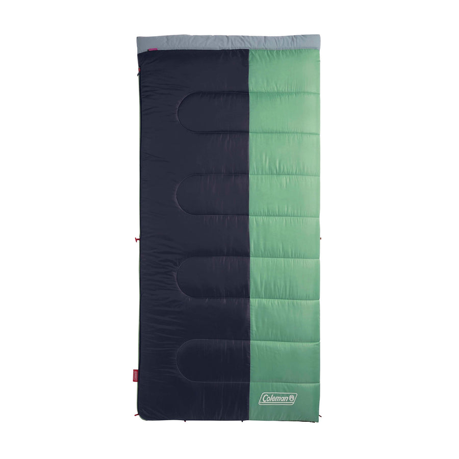 Coleman Big & Tall Biscayne Warm-Weather Sleeping Bag, 40°F Camping Sleeping Bag for Adults, No-Snag 2-Way Zipper for Ventilation with Stuff Sack Included, Fits Adults up to 6ft 4in Tall