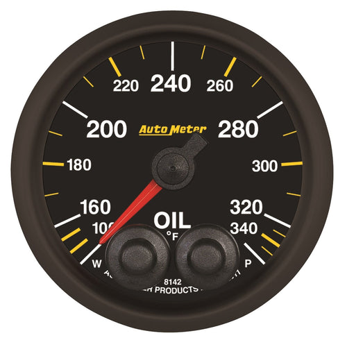 Gauge, AutoMeter 8142-05702 Oil Temp, 2 1/16", 340ºf, Stepper Motor W/Peak & Warn, Nascar Can