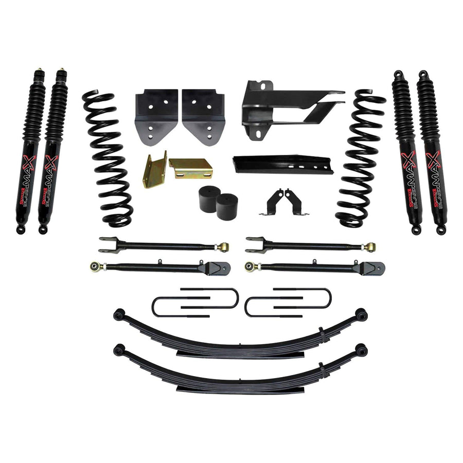 Skyjacker Suspension Lift Kit F174024KS-B w/Shock 4 in. Lift Incl. Front Coil Springs Rear Leaf Springs Adjustable 4-Links Black MAX 8500 Shocks