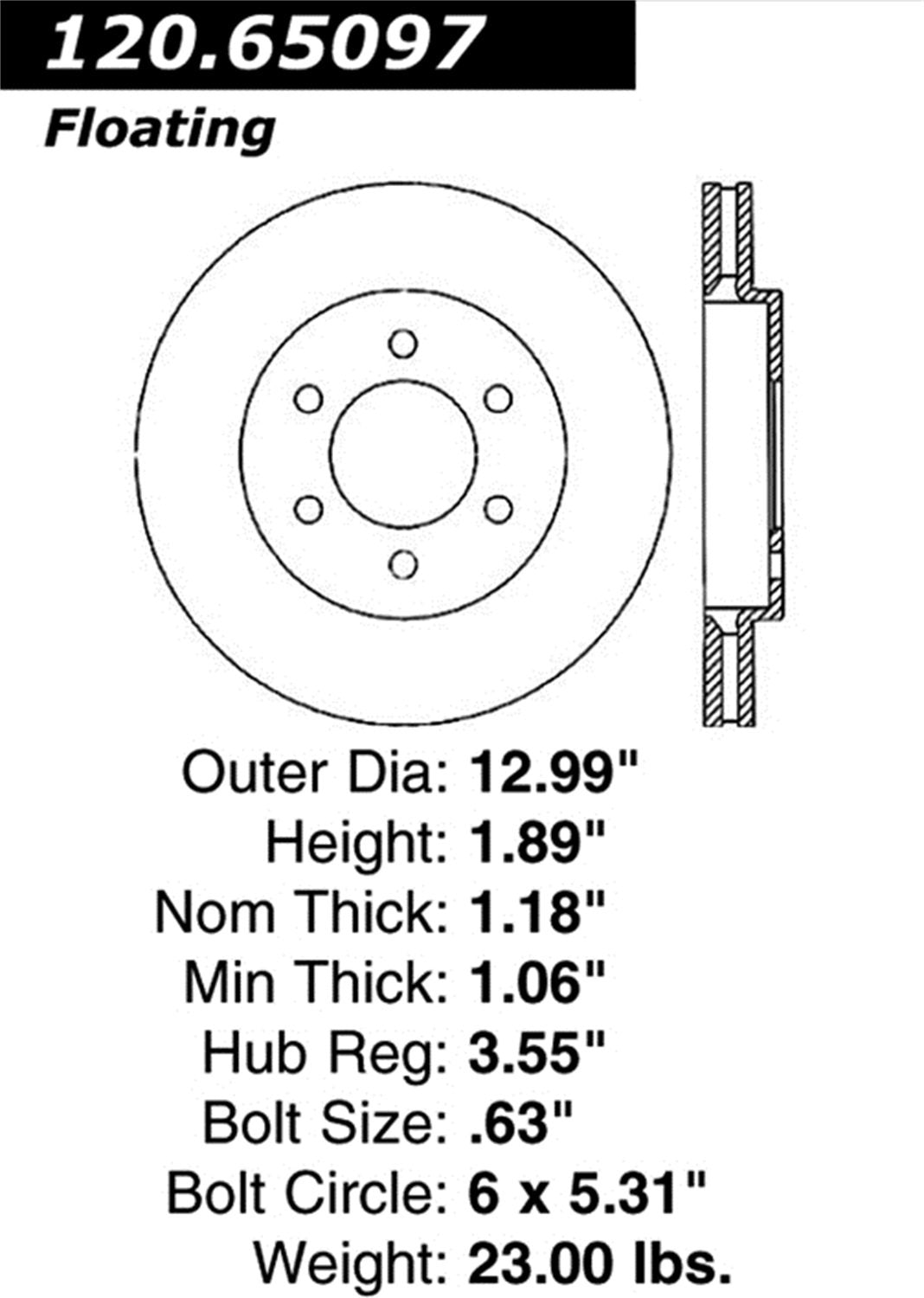 Sport Drilled/Slotted Brake Rotor StopTech 127.65097R (Front Right), 1 Pack