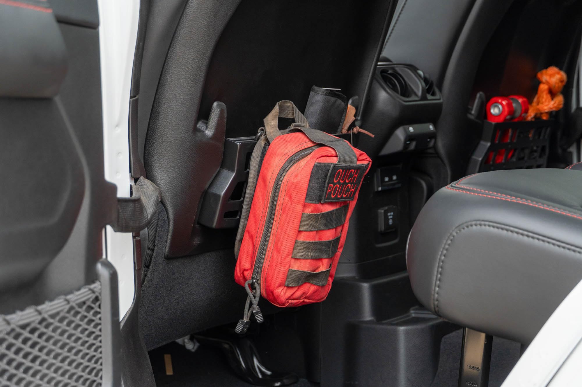 Molle Pockets for DV8 Offroad Seat Back 2018-2025 Jeep Wrangler & Gladiator Rubicon/Mojave | Replaces the Weak Factory Netting | Molle Design for Mounting Gear & Accessories | Black Powder Coat