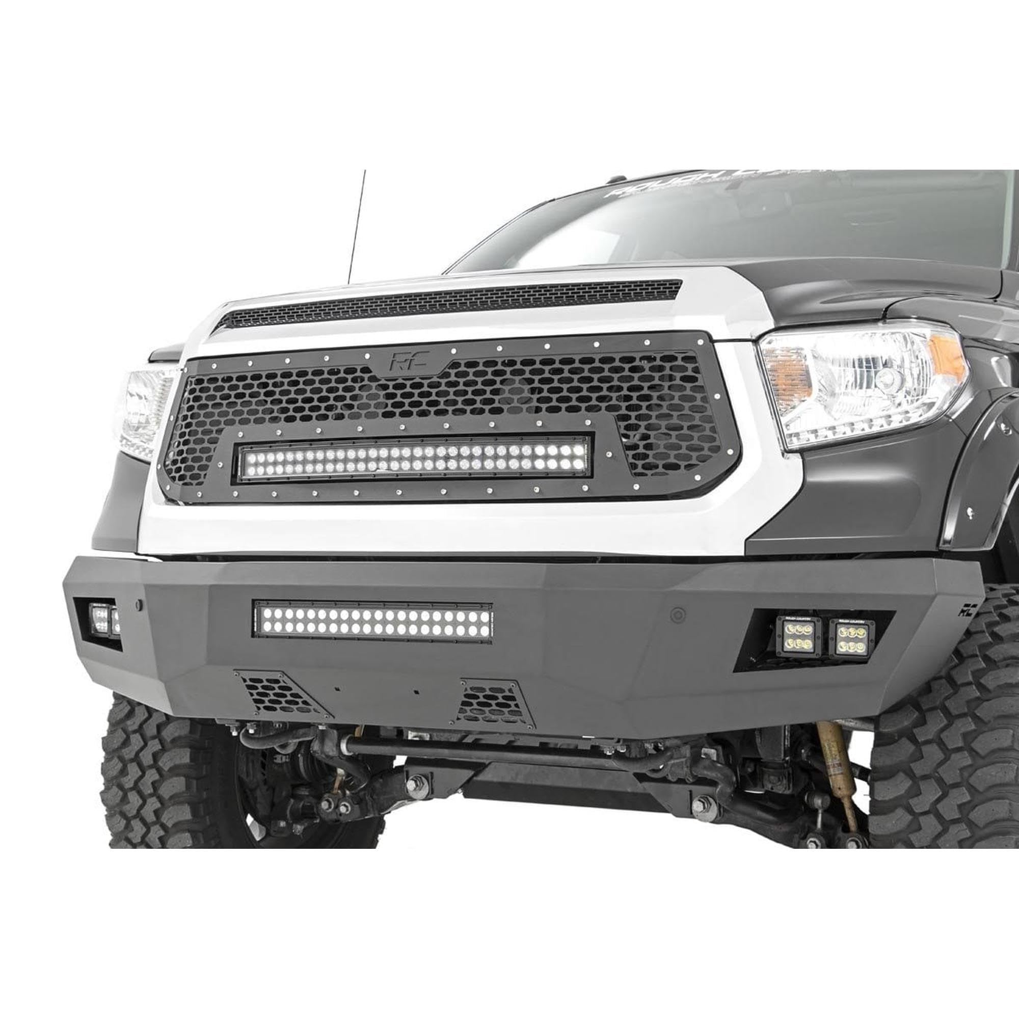 Mesh LED Light Rough Country with Amber DRL Light Grille Insert for Toyota Tundra (2014-2017)