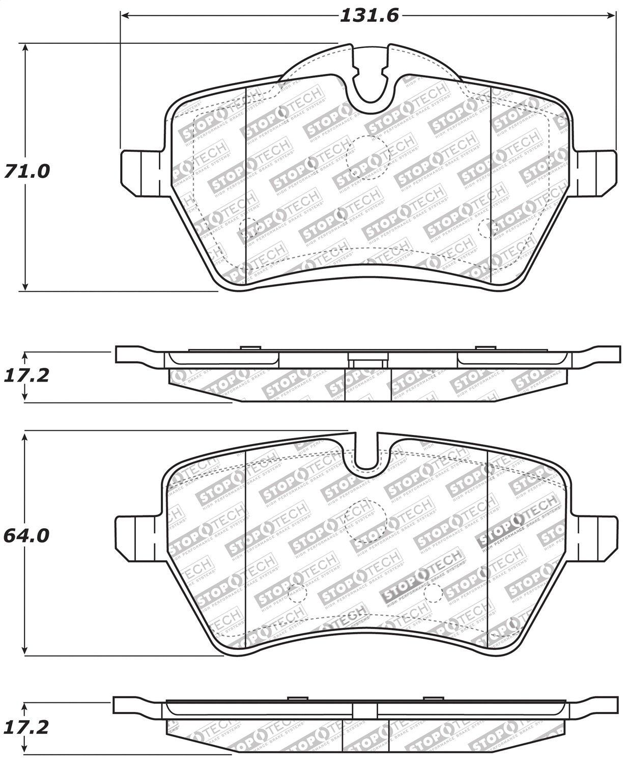 Sport Brake Pads StopTech 309.12040 with Shims and Hardware